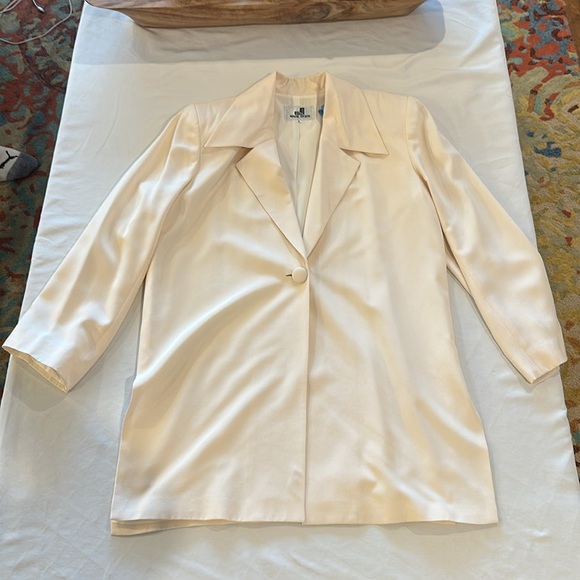 Mark Eisen Dressed Mark Eisen Cream Blazer and Dress Set suit 100% silk EUC - Picture 5 of 12